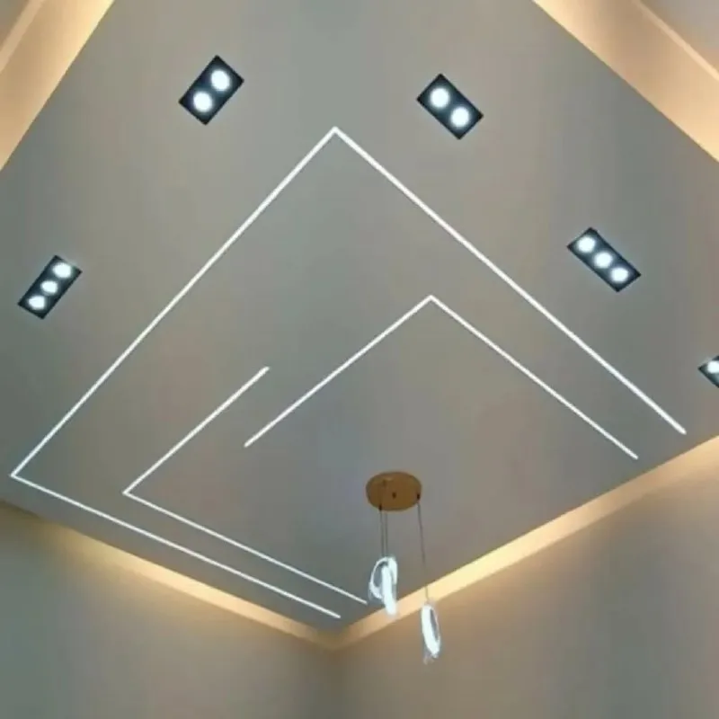 تجهيز فتحات سبوت لايت وبروفايل في الجبس